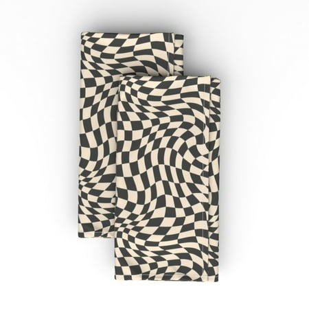 Linen Cotton Canvas Dinner Napkins (Set of 2) - Optical Pattern Black Beige Psychedelic Warped Wavy Illusion Geometric Modern Trending 70S Y2K Print Cloth Dinner Napkins by Spoonflower
Linen Cotton Canvas Dinner Napkins (Set of 2) - Optical Pattern Black Beige Psychedelic Warped Wavy Illusion Geometric Modern Trending 70S Y2K Print Cloth Dinner Napkins by Spoonflower