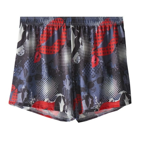 Men Breathable Trunks Ice Silk Soft Pajama Shorts Fashion Arrow Pants Underwear