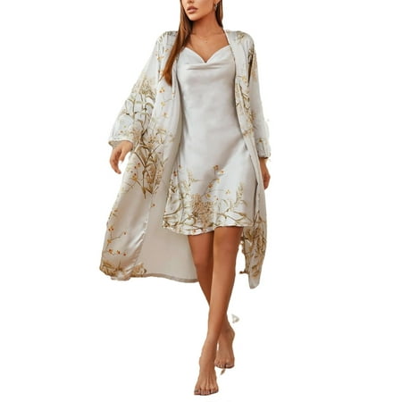 2pcs Set Elegant Floral Print Dress Sets Long Sleeve Light Grey Women s Pajama Sets (Women s)
2pcs Set Elegant Floral Print Dress Sets Long Sleeve Light Grey Women s Pajama Sets (Women s)