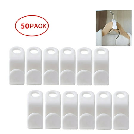 Clothes hanger connection hook superimposed hook white thickened 50 packs set a