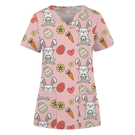 Scrub Tops for Women US Sale Clearance Easter T Shirt Ladies Short Sleeve Easter Egg V Neck Comfy Loose Fit Cute Rabbit Shirts Bunny Tees Pockets Flared Nursing Working Uniform Workwear Summer Tops
Scrub Tops for Women US Sale Clearance Easter T Shirt Ladies Short Sleeve Easter Egg V Neck Comfy Loose Fit Cute Rabbit Shirts Bunny Tees Pockets Flared Nursing Working Uniform Workwear Summer Tops