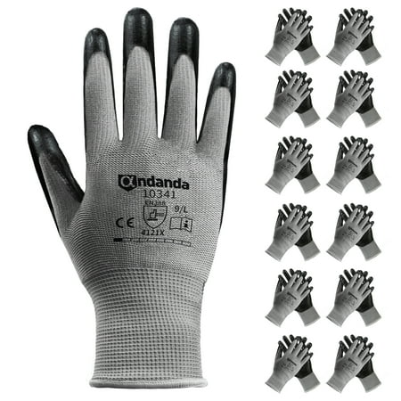 ANDANDA 12 Pairs Work Gloves Smart Touch 3D Comfort Stretch Fit Nitrile Coated Work Gloves with Grip Seamless Knit Nylon Work Gloves Men Black(S)
ANDANDA 12 Pairs Work Gloves Smart Touch 3D Comfort Stretch Fit Nitrile Coated Work Gloves with Grip Seamless Knit Nylon Work Gloves Men Black(S)