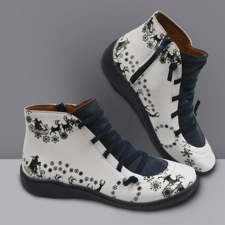 Christmas Comfortable Short Shoes Printing Flat Christmas Toe Women Zipper Round Retro Booties Women s Boots
Christmas Comfortable Short Shoes Printing Flat Christmas Toe Women Zipper Round Retro Booties Women s Boots