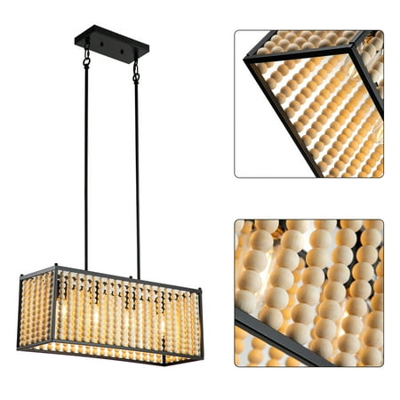 Boho Style Wood Bead Chandelier Ceiling Light Pendant Light Hanging Lamp Fixture 4-Light
Boho Style Wood Bead Chandelier Ceiling Light Pendant Light Hanging Lamp Fixture 4-Light