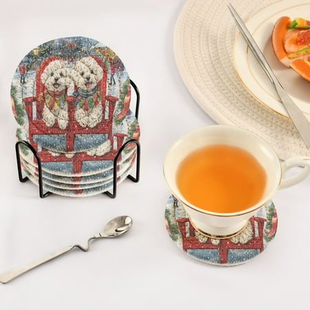 BZSMCE 6Pcs Drink Coasters With Holder 3.94Inch Two Dogs in Winter_scene Creative Coil Coaster Coasters Colors Absorbent Coasters for Drinks Coasters Set Thicken Heat for Home Table
BZSMCE 6Pcs Drink Coasters With Holder 3.94Inch Two Dogs in Winter_scene Creative Coil Coaster Coasters Colors Absorbent Coasters for Drinks Coasters Set Thicken Heat for Home Table