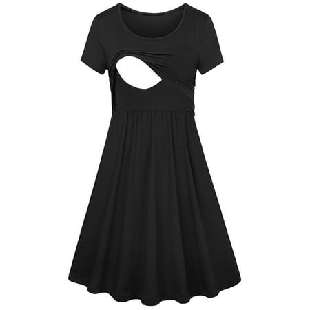 Gureui Women Nursing Dress Sleeveless/Short Sleeve Round Neck Striped/Solid Maternity Dress Patchwork Breastfeeding A-line Dress
Gureui Women Nursing Dress Sleeveless/Short Sleeve Round Neck Striped/Solid Maternity Dress Patchwork Breastfeeding A-line Dress