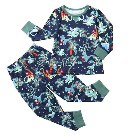 KEJIG Stylish Christmas Children Kids Print Blouse Tops And Pants Xmas Family Clothes Pajamas