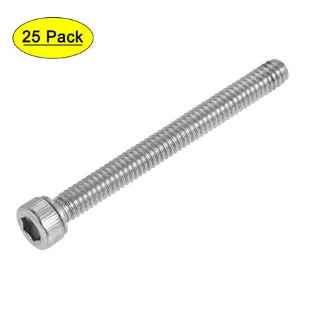 #8-32x1-5/8 Hex Socket Bolts 304 Stainless Steel Polished 25 Pack