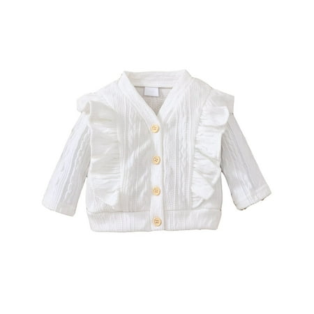 MIHOLL Infant Baby Girls Knitted Cardigan Long Sleeve Single-Breasted Ruffled Tops Outwear Coat 
MIHOLL Infant Baby Girls Knitted Cardigan Long Sleeve Single-Breasted Ruffled Tops Outwear Coat