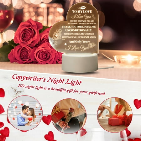 Kotyreds LED Night Light Desktop Ornaments Acrylic Bedside Night Light for Valentines Day
Kotyreds LED Night Light Desktop Ornaments Acrylic Bedside Night Light for Valentines Day