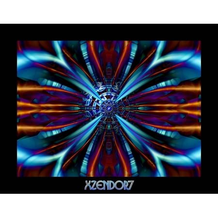 Xzendor7 "Satin Wings of Hyperian Blue" Glossy Poster