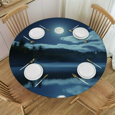 Round Fitted Tablecloth with Elastic Edge Waterproof Oil Proof Plastic Table Cover Vinyl Flannel Backed Table Cloth Fits Round Tables for Dinner Outdoor Picnic Coffee
Round Fitted Tablecloth with Elastic Edge Waterproof Oil Proof Plastic Table Cover Vinyl Flannel Backed Table Cloth Fits Round Tables for Dinner Outdoor Picnic Coffee