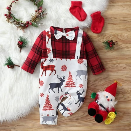 URMAGIC Newborn Baby Boy My First Christmas Clothes Little Gentleman Bow Tie One-piece Jumpsuit Christmas Outfits 0-3 Months
URMAGIC Newborn Baby Boy My First Christmas Clothes Little Gentleman Bow Tie One-piece Jumpsuit Christmas Outfits 0-3 Months