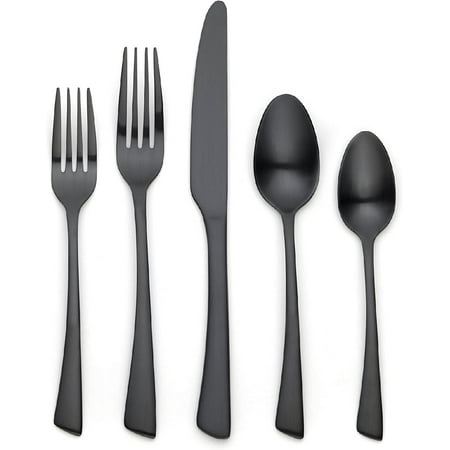 20 Piece Matte Black Silverware Set Clara Flatware Cutlery Set Service for 4 Include Knifes Forks Spoons Food Grade Stainless Steel Utensil Set for Home Kitchen Restaurant Dishwasher Safe 
20 Piece Matte Black Silverware Set Clara Flatware Cutlery Set Service for 4 Include Knifes Forks Spoons Food Grade Stainless Steel Utensil Set for Home Kitchen Restaurant Dishwasher Safe