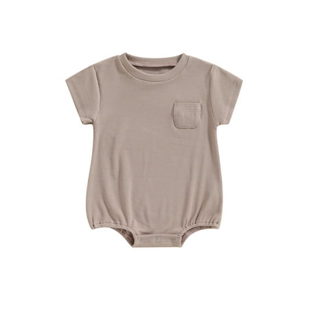 Girls Boys Romper Tops Summer Short Sleeve Round Neck Chest Pocket Baby Short Jumpsuit ,0-24 Months
Girls Boys Romper Tops Summer Short Sleeve Round Neck Chest Pocket Baby Short Jumpsuit ,0-24 Months