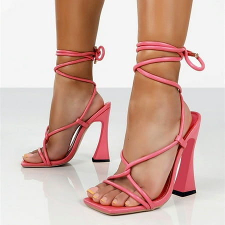 ERTUTUYI Ladies Fashion Summer Sexy Lace Up Chunky Heel Fashion High Heel Sandals Pink 42
ERTUTUYI Ladies Fashion Summer Sexy Lace Up Chunky Heel Fashion High Heel Sandals Pink 42