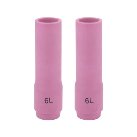 Long Alumina Nozzle Cups for TIG Welding Torches Series 9/20/25 with Standard Set-Up and 17/18/26 with Stubby Set-Up - Model: 796F73 - #6 (3/8 ) - (2 PACK)