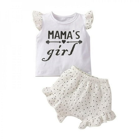 Promotion Clearance Toddler Baby Girl Summer Clothes Letter Print Flying Sleeve T-Shirts+Ruffles Shorts Set Outfit 2Pcs
Promotion Clearance Toddler Baby Girl Summer Clothes Letter Print Flying Sleeve T-Shirts+Ruffles Shorts Set Outfit 2Pcs