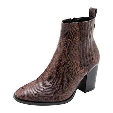 Women Ankle Boots Pointed Winter Snake Pattern Lightweight Square High Heel Zip Shoes Solid Color Bootie Brown Boots women size 5.5
Women Ankle Boots Pointed Winter Snake Pattern Lightweight Square High Heel Zip Shoes Solid Color Bootie Brown Boots women size 5.5