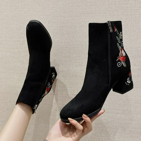New Years Eve Outfit Womens Boots Shoes Winter Snow Boots For Womenembroidery Winter Booties Flock Keep Zipper Retro Women Toe Heels Short Warm Round Shoes Women S Boots Gifts For 
New Years Eve Outfit Womens Boots Shoes Winter Snow Boots For Womenembroidery Winter Booties Flock Keep Zipper Retro Women Toe Heels Short Warm Round Shoes Women S Boots Gifts For