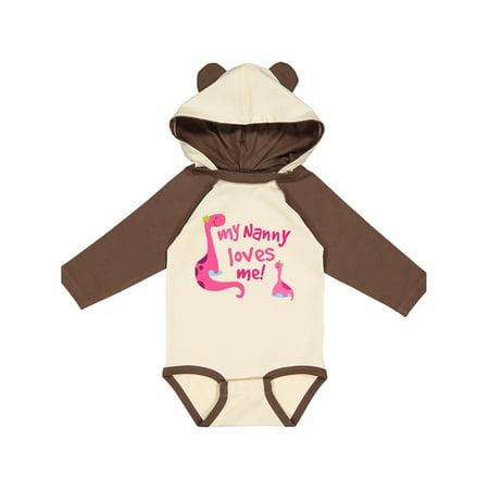 Inktastic My Nanny Loves Me Gift Baby Girl Long Sleeve Bodysuit