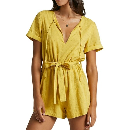 Women s Summer Fashion One Piece Belted Short Sleeve V-Neck Solid Color
Women s Summer Fashion One Piece Belted Short Sleeve V-Neck Solid Color