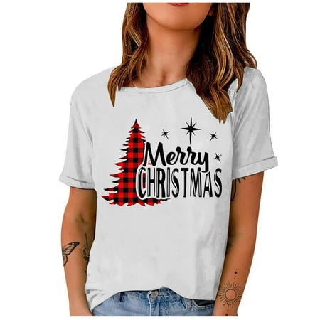 Womens Tops Oversized T Shirts for Women Trendy Woman Plain Christmas Round-Neck Short Sleeve T-Shirt Printed Loose Fit Blouse Tops Backless Top White Crop Top on Sale Clearance White XL 
Womens Tops Oversized T Shirts for Women Trendy Woman Plain Christmas Round-Neck Short Sleeve T-Shirt Printed Loose Fit Blouse Tops Backless Top White Crop Top on Sale Clearance White XL