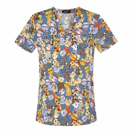 Sksloeg Scrub Tops for Women Stretchy Cute Cartoon Print Working Uniform Short Sleeve V-Neck Nursing T-Shirt with Pockets Light Purple XXL
Sksloeg Scrub Tops for Women Stretchy Cute Cartoon Print Working Uniform Short Sleeve V-Neck Nursing T-Shirt with Pockets Light Purple XXL