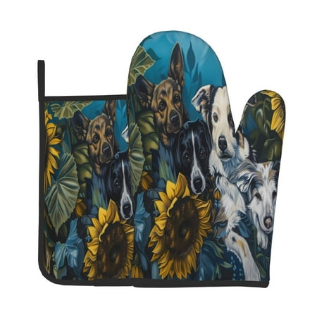 Junzan Sunset Sunflower Dog Pattern Oven Mitts and Pot Holders 2 pcs Set Potholders BBQ Gloves Long Kitchen Oven Glove for Cooking Baking Grilling (2-Piece Set 11 Inch)
Junzan Sunset Sunflower Dog Pattern Oven Mitts and Pot Holders 2 pcs Set Potholders BBQ Gloves Long Kitchen Oven Glove for Cooking Baking Grilling (2-Piece Set 11 Inch)