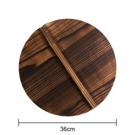 Anti-Hot Anti-Spillover Natural Wooden Pot Cover Pan Lid With Large Handle A3