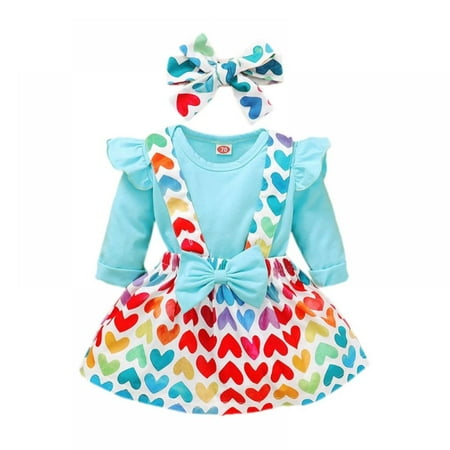 Autumn Spring Newborn Baby Girl Clothing Suit Solid Color Bodysuit+Love Printed Suspender Skirt+Headband 3PCS Clothes
Autumn Spring Newborn Baby Girl Clothing Suit Solid Color Bodysuit+Love Printed Suspender Skirt+Headband 3PCS Clothes