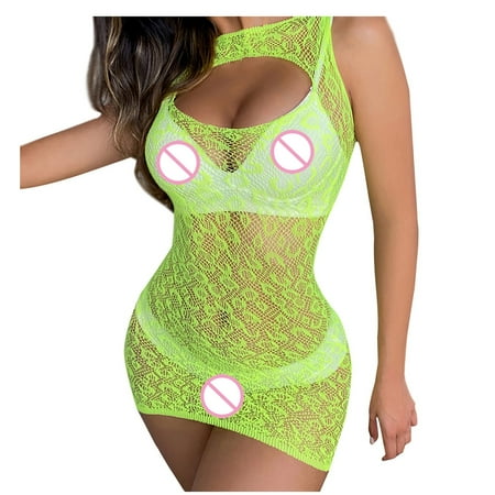OVTICZA Womens Nightgown Sexy Teddy Lingerie Fishnet Hollow Out See Through Sleepwear Chemise one size Green
OVTICZA Womens Nightgown Sexy Teddy Lingerie Fishnet Hollow Out See Through Sleepwear Chemise one size Green