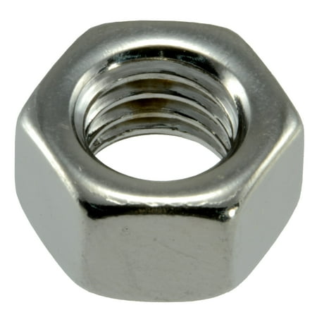 3/8 -16 Polished 18-8 Stainless Steel Grade 5 Coarse Thread Hex Nuts (6 pcs.)
