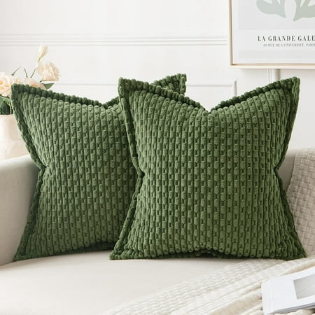MIULEE Moss Green Throw Pillow Covers 16x16 inch Pack of 2 Soft Corduroy Pillow Covers Decorative Striped Pillowcases with Broad Edge Farmhouse Spring Home Decor for Couch Bed Sofa Living Room
MIULEE Moss Green Throw Pillow Covers 16x16 inch Pack of 2 Soft Corduroy Pillow Covers Decorative Striped Pillowcases with Broad Edge Farmhouse Spring Home Decor for Couch Bed Sofa Living Room
