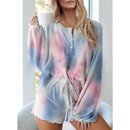 Aleumdr Womens Tie Dye Pajamas Set Two Piece Long Sleeve Tops and Shorts Pajama Sets XL 16 18
Aleumdr Womens Tie Dye Pajamas Set Two Piece Long Sleeve Tops and Shorts Pajama Sets XL 16 18