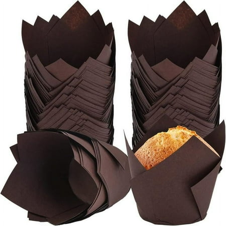 Angfeng 50Pcs Tulip Cupcake Liners Muffin Baking Holders Premium Baking Cups Cupcake Wrappers Christmas Wedding Anniversaries Party Supplies(Dark Brown)
Angfeng 50Pcs Tulip Cupcake Liners Muffin Baking Holders Premium Baking Cups Cupcake Wrappers Christmas Wedding Anniversaries Party Supplies(Dark Brown)