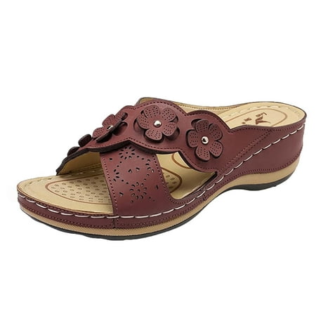 Slippers for Women Women S Ladies Fashion Casual Floral Sandals Wedges Shoes Outdoor Slippers Womens Slippers Pu Brown 41
Slippers for Women Women S Ladies Fashion Casual Floral Sandals Wedges Shoes Outdoor Slippers Womens Slippers Pu Brown 41