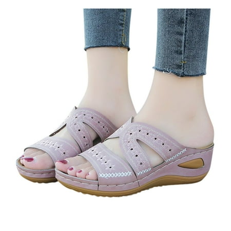 ZHAGHMIN Women S Wedge Slippers Leather Hollow Flower Fish Mouth Platform Multicolor Embroidered Sandals Vintage Casual Flip Flops Outdoor Pink Size9
ZHAGHMIN Women S Wedge Slippers Leather Hollow Flower Fish Mouth Platform Multicolor Embroidered Sandals Vintage Casual Flip Flops Outdoor Pink Size9