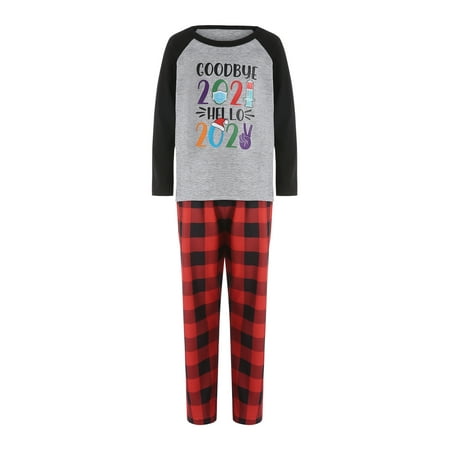 Suanret Christmas Parent-child Pajamas Cartoon Letter Print Long Sleeve T-shirt Plaid Pants Sleepwear Homewear Black Grey Kid 4-5 Years
Suanret Christmas Parent-child Pajamas Cartoon Letter Print Long Sleeve T-shirt Plaid Pants Sleepwear Homewear Black Grey Kid 4-5 Years