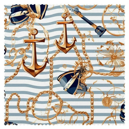 Placemats Set of 1 Washable Place Mats for Dining Table Blue Striped Chain Golden Anchor
Placemats Set of 1 Washable Place Mats for Dining Table Blue Striped Chain Golden Anchor