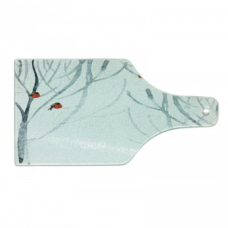 Modern Cutting Board Trees Water Colored Image of Winter Woods with Bullfinches Print Decorative Tempered Glass Cutting and Serving Board Wine Bottle Shape Pale Grey White by Ambesonne
Modern Cutting Board Trees Water Colored Image of Winter Woods with Bullfinches Print Decorative Tempered Glass Cutting and Serving Board Wine Bottle Shape Pale Grey White by Ambesonne