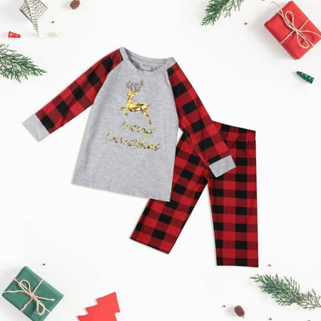 Matching Family Pajamas Sets Christmas PJs Letter And Plaid Printed Long Sleeve Tee And Bottom Loungewear (Kid)
Matching Family Pajamas Sets Christmas PJs Letter And Plaid Printed Long Sleeve Tee And Bottom Loungewear (Kid)
