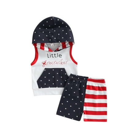 Genuiskids Newborn Baby Boys 4th of July Outfits Independence Day Sleeveless Hooded Tops and Star Stripe Print Shorts 0-24M
Genuiskids Newborn Baby Boys 4th of July Outfits Independence Day Sleeveless Hooded Tops and Star Stripe Print Shorts 0-24M