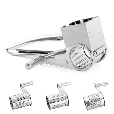 Stainless Steel Manual Rotary Cheese Grater Slicer Multi-Purpose Cheeses Carrots Cucumbers Cutter Shredder with 3 Interchanging Drums
Stainless Steel Manual Rotary Cheese Grater Slicer Multi-Purpose Cheeses Carrots Cucumbers Cutter Shredder with 3 Interchanging Drums