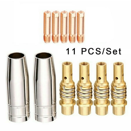 11pcs/Set Mig Welding Nozzle Welder Torch Tip Holder Contact T For Binzel 15AK