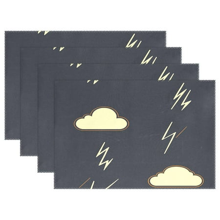 Vintage Thunderstorm Pattern 4-Piece 12x18in Heat-Proof Place Mats Set Non-Slip for Family Dining
Vintage Thunderstorm Pattern 4-Piece 12x18in Heat-Proof Place Mats Set Non-Slip for Family Dining