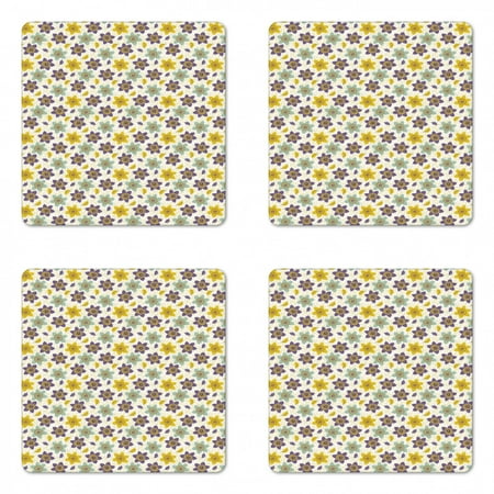Floral Coaster Set of 4 Pattern with Irregular Dots and Flowers Square Hardboard Gloss Coasters Standard Size Multicolor by Ambesonne
Floral Coaster Set of 4 Pattern with Irregular Dots and Flowers Square Hardboard Gloss Coasters Standard Size Multicolor by Ambesonne