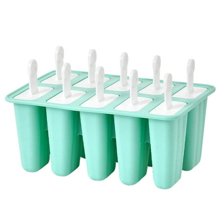 1Pc Ten Grid Ice Cream Mold DIY Making Tool Frozen Popsicle Mold (Green)