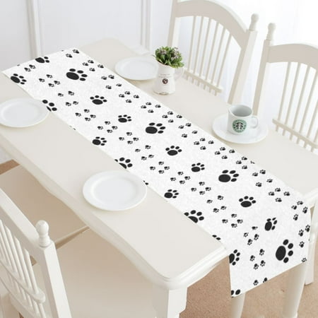 MYPOP Dog Paw Footprints Table Runner Home Decor 16x72 Inch Black and White Table Cloth Runner for Wedding Party Banquet Decoration
MYPOP Dog Paw Footprints Table Runner Home Decor 16x72 Inch Black and White Table Cloth Runner for Wedding Party Banquet Decoration