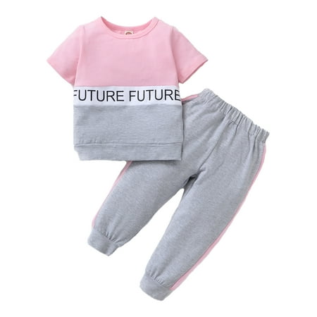 12 Months Baby Girl Lovely Outfits Pants Sets 18 Months Short Sleeve Letter Prints Tops Elastic Pants 2PCS Set Pink
12 Months Baby Girl Lovely Outfits Pants Sets 18 Months Short Sleeve Letter Prints Tops Elastic Pants 2PCS Set Pink